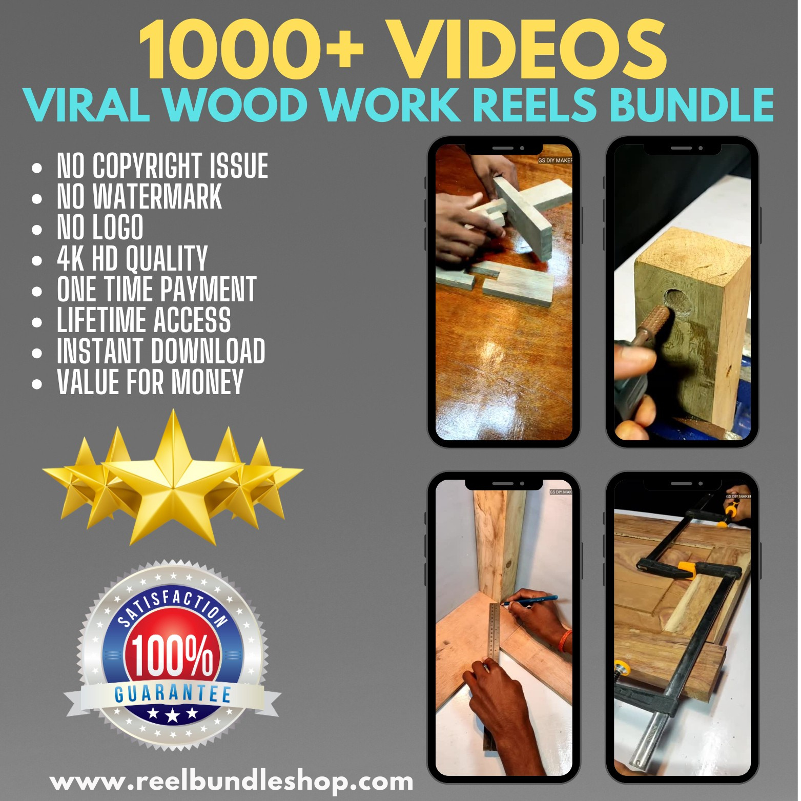 1000+ WOOD WORK REELS BUNDLE