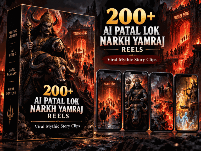 200+ AI Patal Lok Narkh Yamraj Reels โ Yamraj-inspired underworld mythology, dark fantasy and Hindi story visuals - Reels Bundle