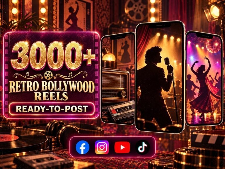 3000+ Retro Bollywood Reels Bundle – retro Bollywood cinema, music and nostalgic entertainment edits