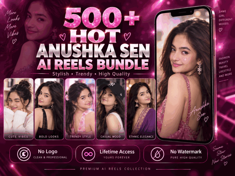 500+ Hot Anushka Sen AI Reels Bundle – AI celebrity-style fashion, beauty, travel and lifestyle themed content inspired by the named public figure