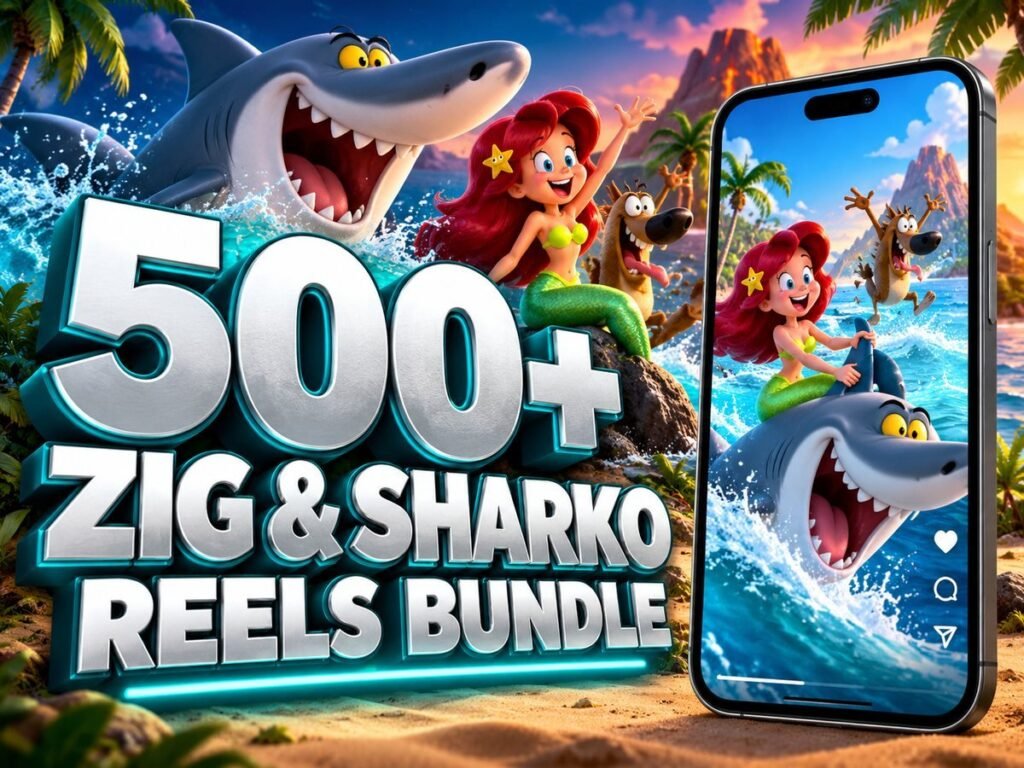 500+ Zig & Sharko Cartoon Reels Bundle – Premium 720p Videos