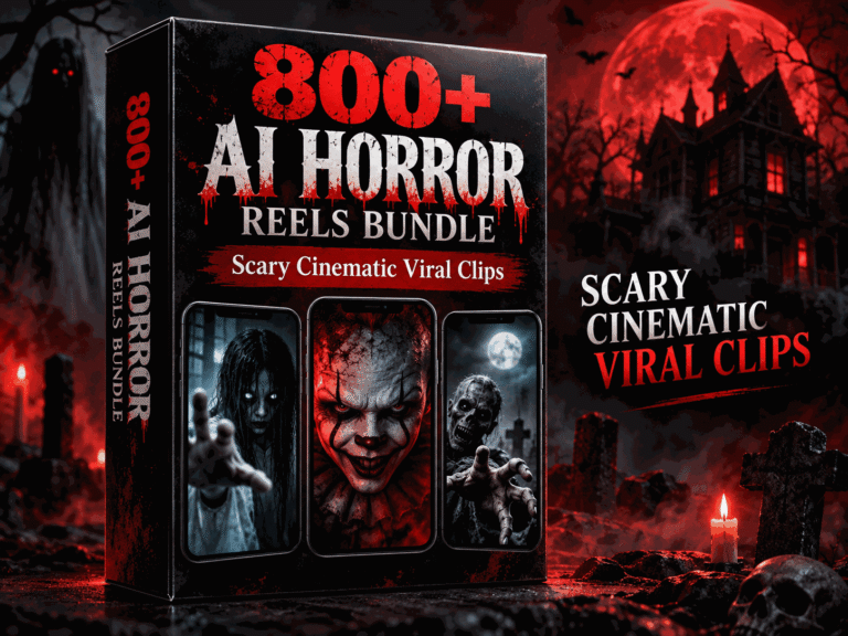 800+ AI Horror Reels Bundle – scary AI visuals, creepy characters and cinematic horror-story moments