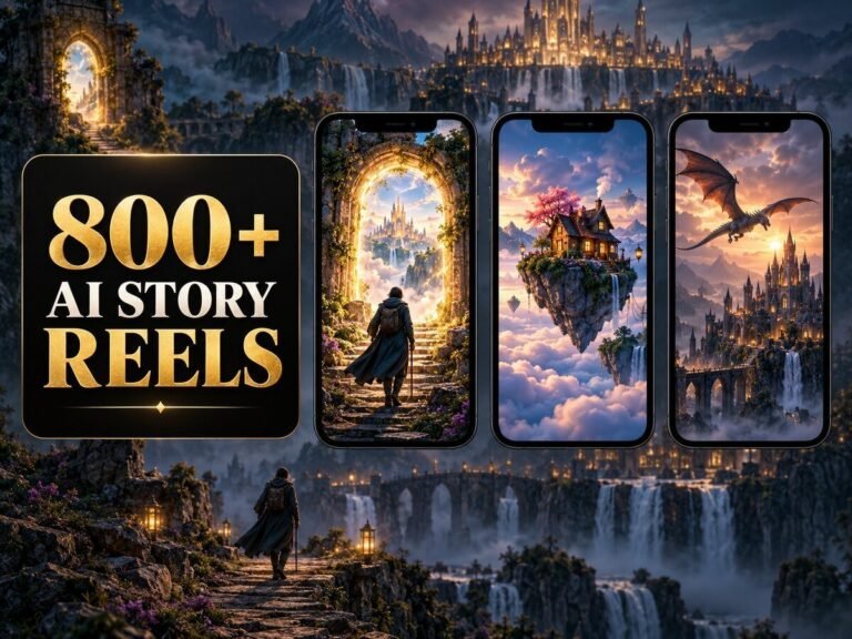 800+ AI Story Reels Bundle – cinematic AI-generated stories with fantasy and narrative visuals