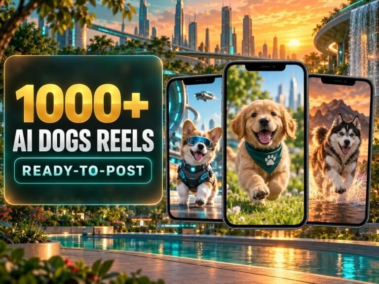 1000+ AI Dogs Reels Bundle โ AI-styled dog and pet content built around cute, funny and shareable moments