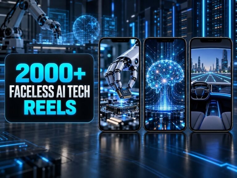 2000+ Faceless AI Tech Reels Bundle โ AI, technology, futuristic concepts and faceless tech-oriented visuals