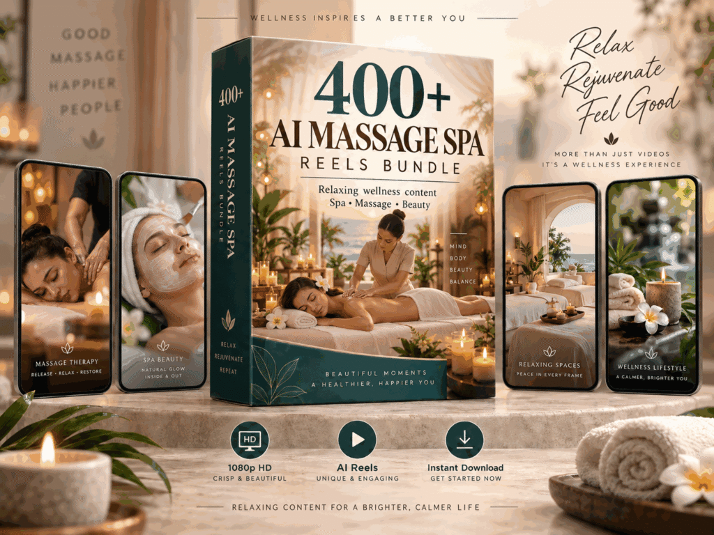 400+ AI Massage Spa Reels Bundle