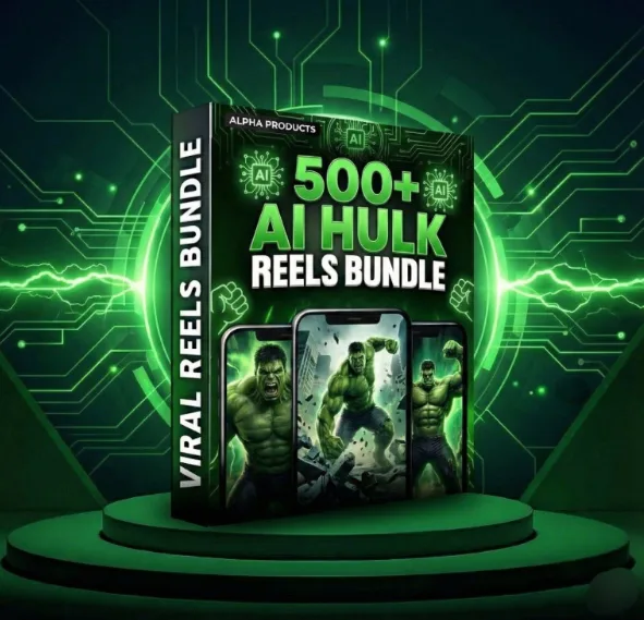 500+ AI Hulk Story Reels Bundle โ AI action and superhero-style story content built around a powerful green hero character