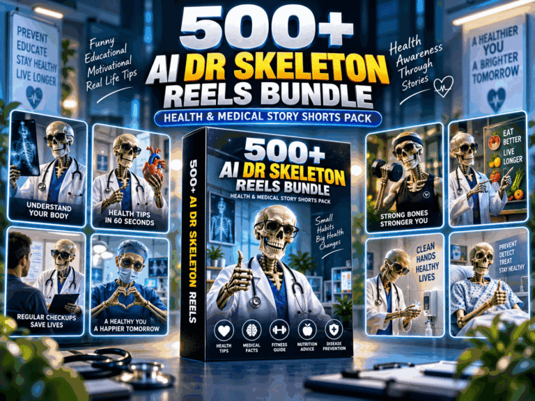 500+ Dr Skeleton Health Reels Bundle – Health Awareness & Medical Story Videos – Dr Skeleton Reels Bundle
