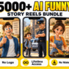 5000+ AI Funny Story Reels Bundle – AI comedy stories, animated funny characters and entertaining short narratives