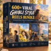 600+ Ghibli Style Reels Bundle – warm anime-inspired scenes, whimsical characters and cinematic animated storytelling